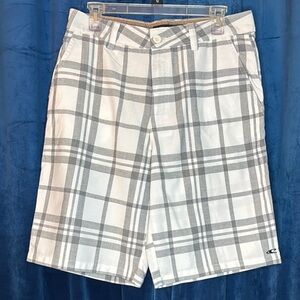 O'Neill Men’s Flat Front Shorts White and Gray 32 Waist